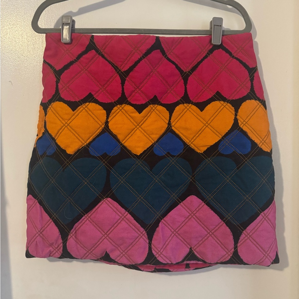 FARM Rio Pink and Orange Heart Mini Skirt